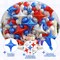 Blue Red Star Balloons, 16 PCS Silver Four Angle Star Foil Balloons, 26 Inch and 10 Inch Red Blue Stars Shaped Balloon for Graduation Birthday Baby Shower Anniversary Independence Day Party Decor